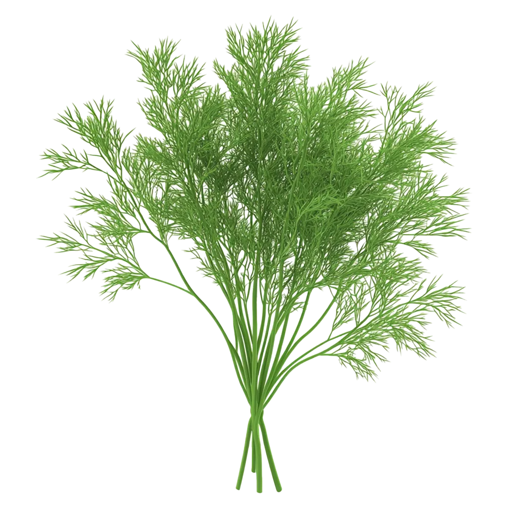 Ein Bund frischer grüner Dill auf schwarzem Hintergrund.