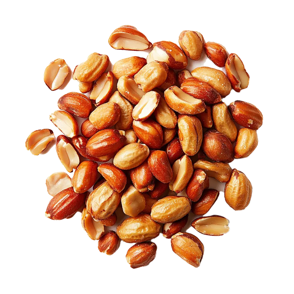 Haufen gerösteter Erdnüsse mit Haut.