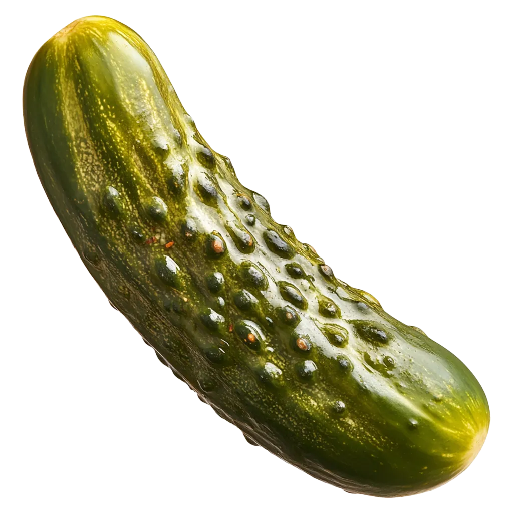 Eine grüne, knackige Gurke mit vielen Pickeln.