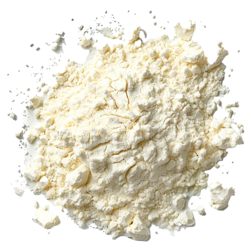 Haufen von hellem Pulver auf schwarzem Hintergrund.