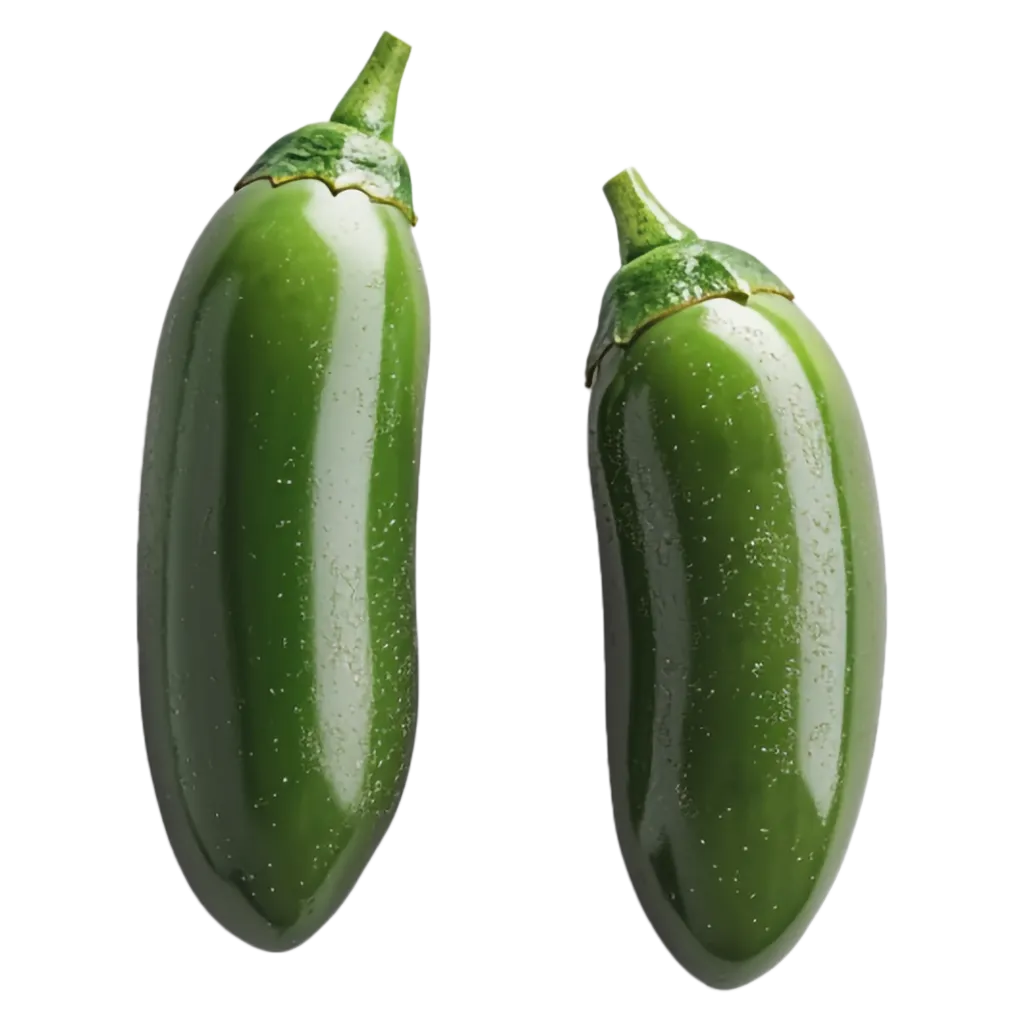 Zwei grüne Jalapeño-Chilis nebeneinander.