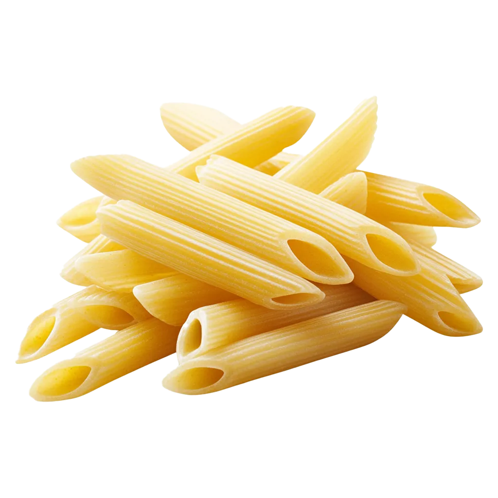 Ein Haufen Penne-Nudeln auf schwarzem Hintergrund.