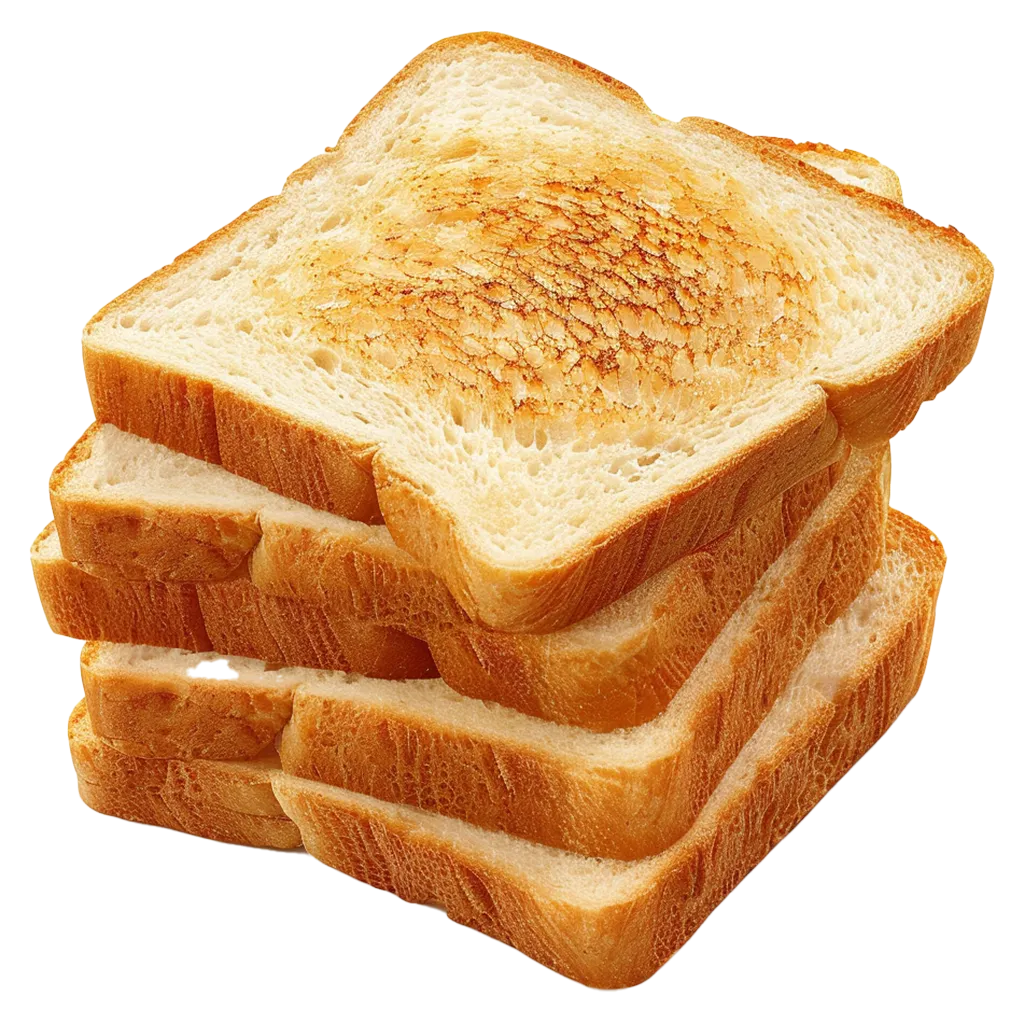 Stapel goldbraun getoasteter Brotscheiben.