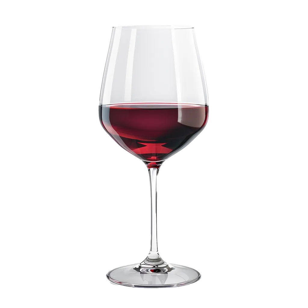 Ein Glas Rotwein auf schwarzem Hintergrund.