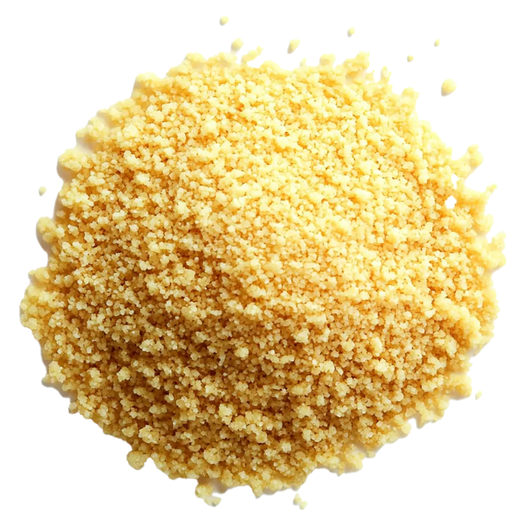 Haufen feiner, gelber Couscous-Körner.