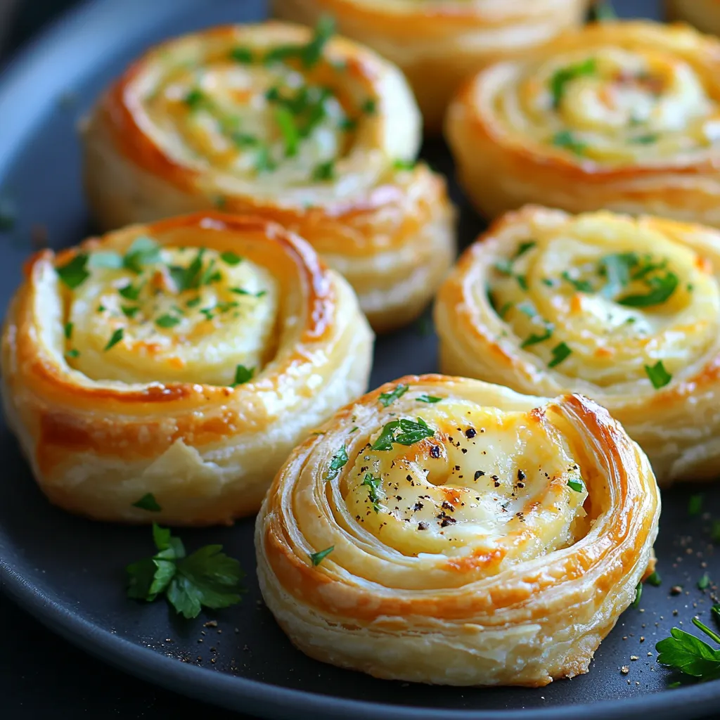 Gebackene Teigrollen mit Kartoffelf&uuml;llung und Petersilie.